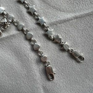 Tiffany & Co. Sterling Silver Star and Heart Chain Link Bracelet